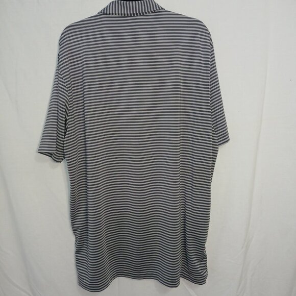 PETER MILLAR MASSEY FERGUSON GOLF POLO, TWO TONE GRAY STRIP, SIZE XL - Picture 5 of 5